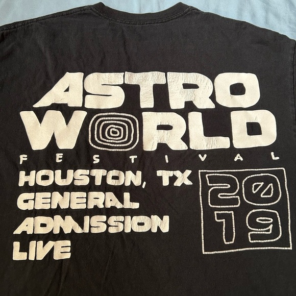 -Travis Scott Astroworld Houston 2019 Staff T -Size Large - Picture 3 of 6